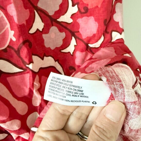 NWT Rhode X Target Bell Sleeve Midi Dress in Zinnia Print Red Floral - Size 8 - Picture 8 of 8